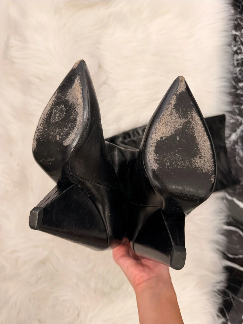Saint Laurent over knee black boots